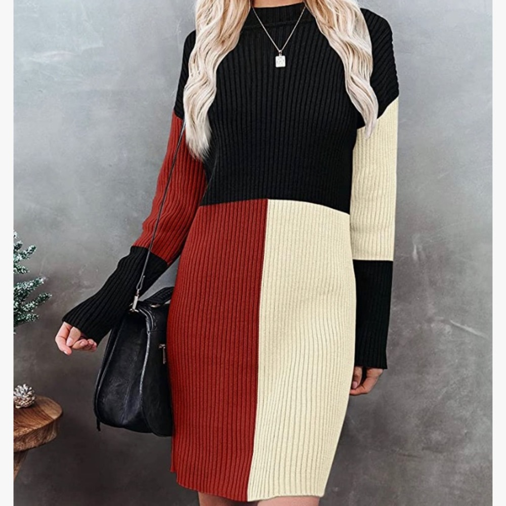 NEW WITH TAGS. Accidentally ordered 2. Cute color block sweater dress